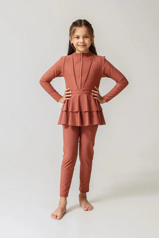 Serena Kids Two Piece Swimwear - Clay