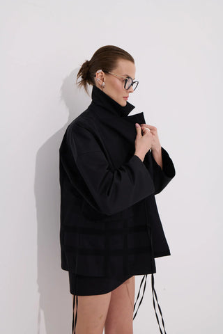 Margo Oversize Organic Cotton Jacket – Black