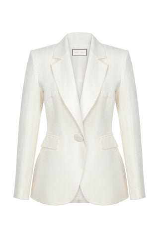Tailored Linen Blazer – Ivory