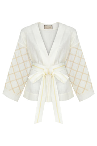 Kimono Linen Blouse - Ivory