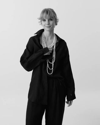 Carey Relaxed Linen Shirt - Black
