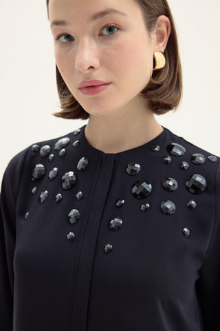 Agni Embellished Maxi Dress - Black