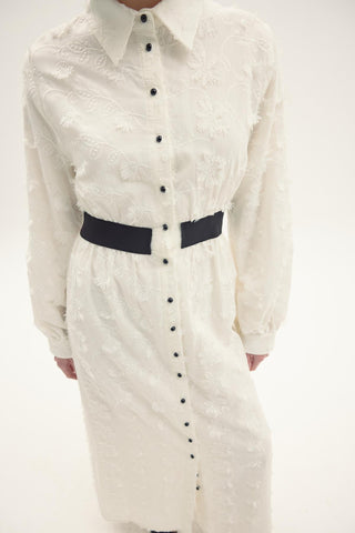 Alpina Broderie White Dress with Belt