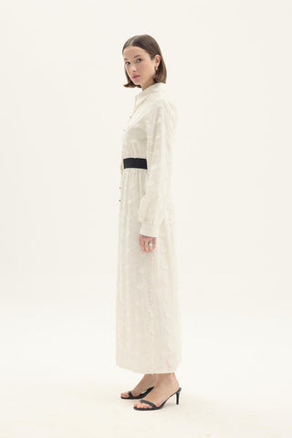 Alpina Broderie White Dress with Belt