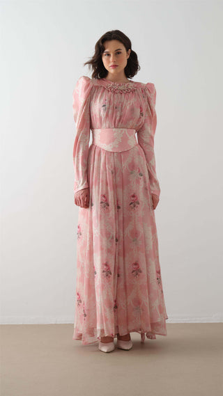 Corset Detail Maxi Dress – Salmon