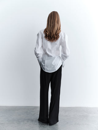 Waist-Fitted Poplin Blouse – White