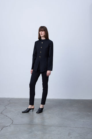 Blouse With Golden Button Detailing - Black