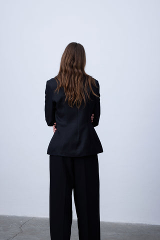 Blouse With Golden Button Detailing - Black