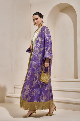 Brocade Abaya – Purple