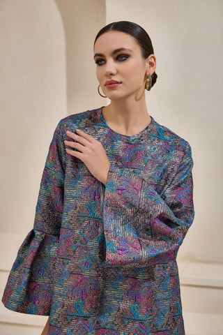 Brocade Maxi Dress – Pink