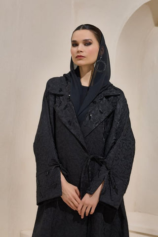 Classic Brocade Abaya – Black