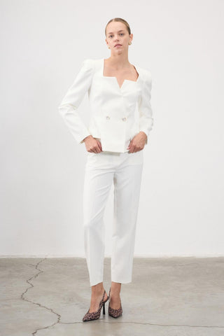 Cornelia Structured Suit Set – Ivory