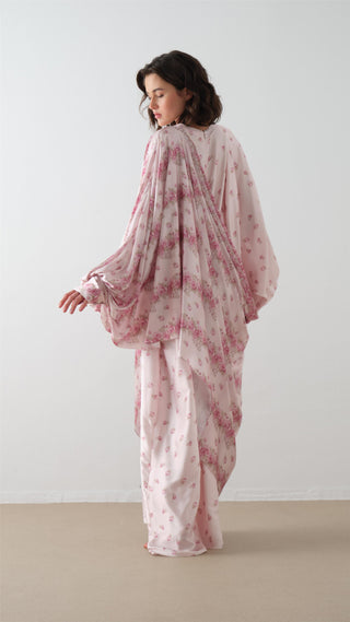 Patterned Kaftan Dress in Powder Pink