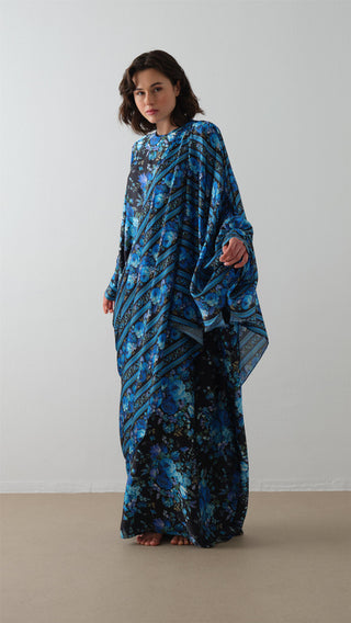 Patterned Kaftan Dress in Violet