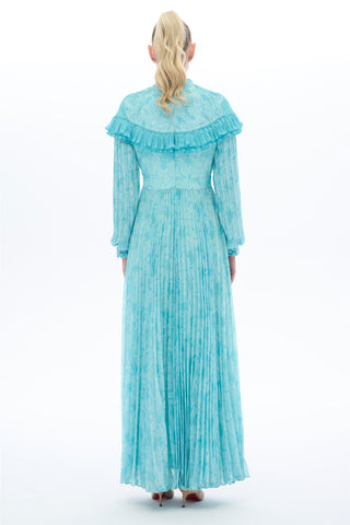 Printed Plata Dress in Blue