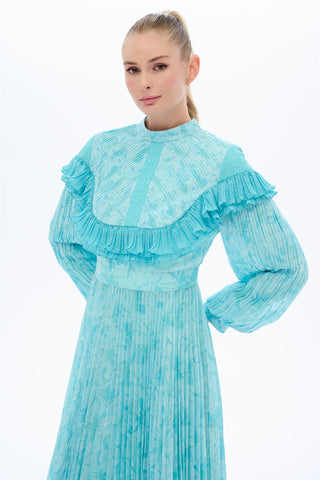 Printed Plata Dress in Blue