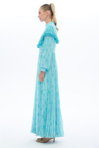 Printed Plata Dress in Blue