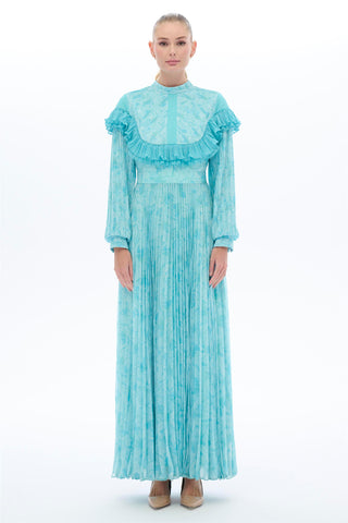 Printed Plata Dress in Blue