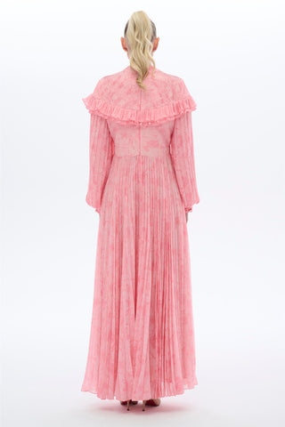Pink Cape Detail Maxi Dress