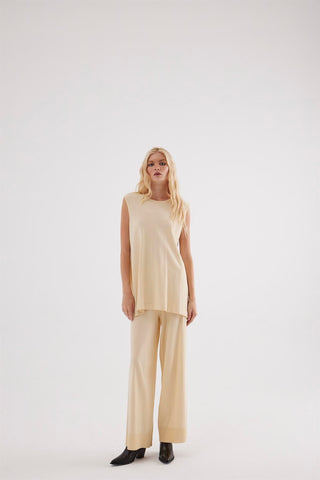Faro Knit Trousers – Beige