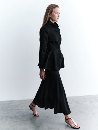 Fit Form Buttoned Floating Blazer - Black