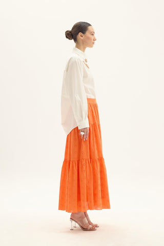 Hilaris Broderie Blouse and Skirt Set