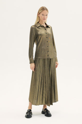 Juana Metallic Shirt – Gold