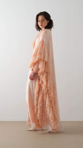 Lace Ruffle Kaftan Dress – Blush
