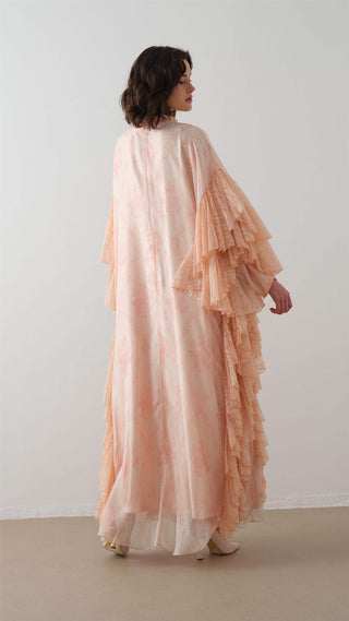 Lace Ruffle Kaftan Dress – Blush