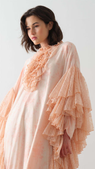 Lace Ruffle Kaftan Dress – Blush