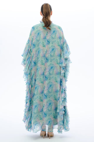 Ruffle-Sleeve Kaftan Dress – Mint