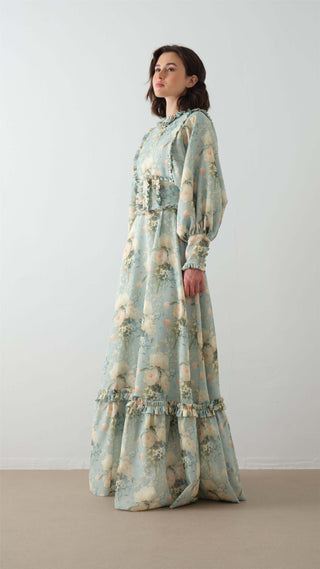 Corset Detail Floral Dress – Mint