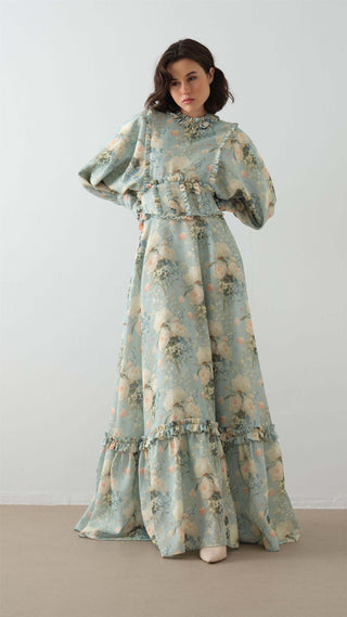 Corset Detail Floral Dress – Mint