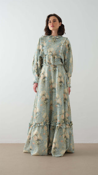 Corset Detail Floral Dress – Mint