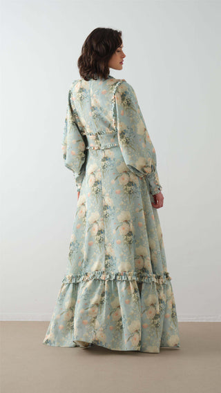 Corset Detail Floral Dress – Mint