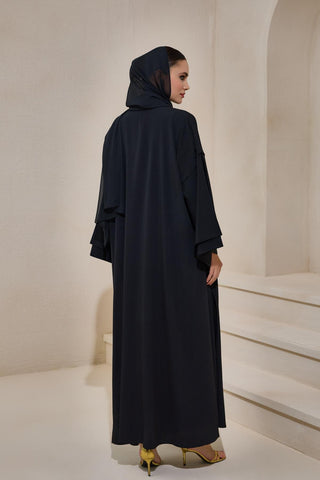 Laila Crepe Abaya Set – Black