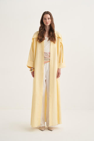 Linen Abaya Yellow