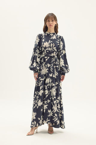 Lonicera Silk Dress – Navy