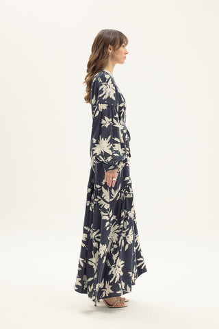 Lonicera Silk Dress – Navy