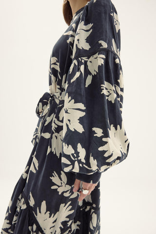 Lonicera Silk Dress – Navy