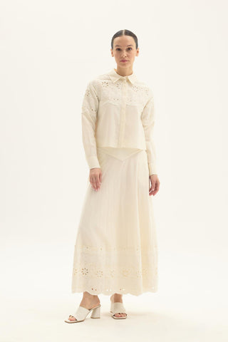 Lumos Poplin Skirt Set – Ecru