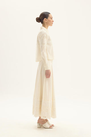 Lumos Poplin Skirt Set – Ecru