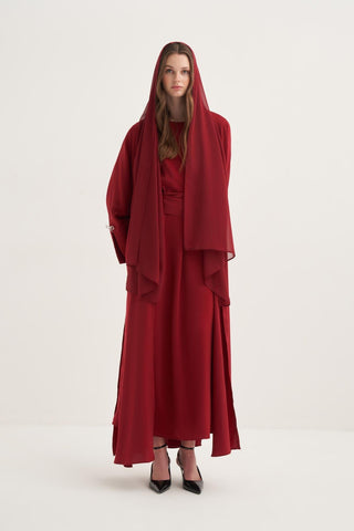 Mira Abaya Set – Cherry Red