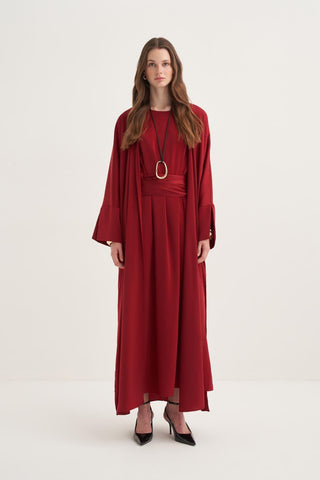 Mira Abaya Set – Cherry Red