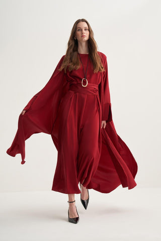 Mira Abaya Set – Cherry Red