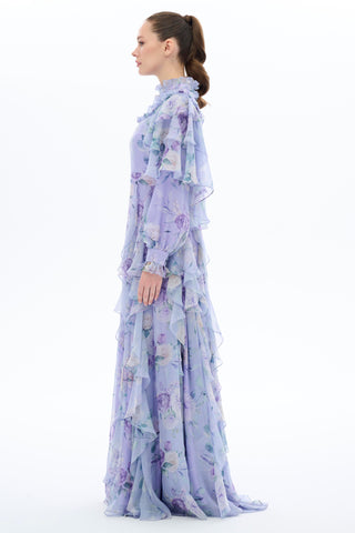 Ruffle Layered Maxi Dress - Lilac