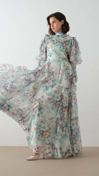 Ruffle Layered Maxi Dress – Mint