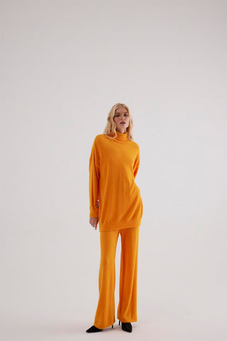 Orien Mercerized Knit Trousers – Orange