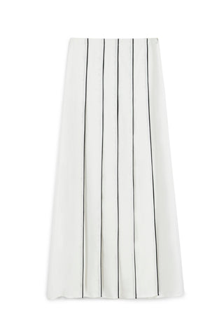 Panelled Long Skirt with Contrast Piping
