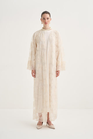 Pearl Dream Cream Abaya Set